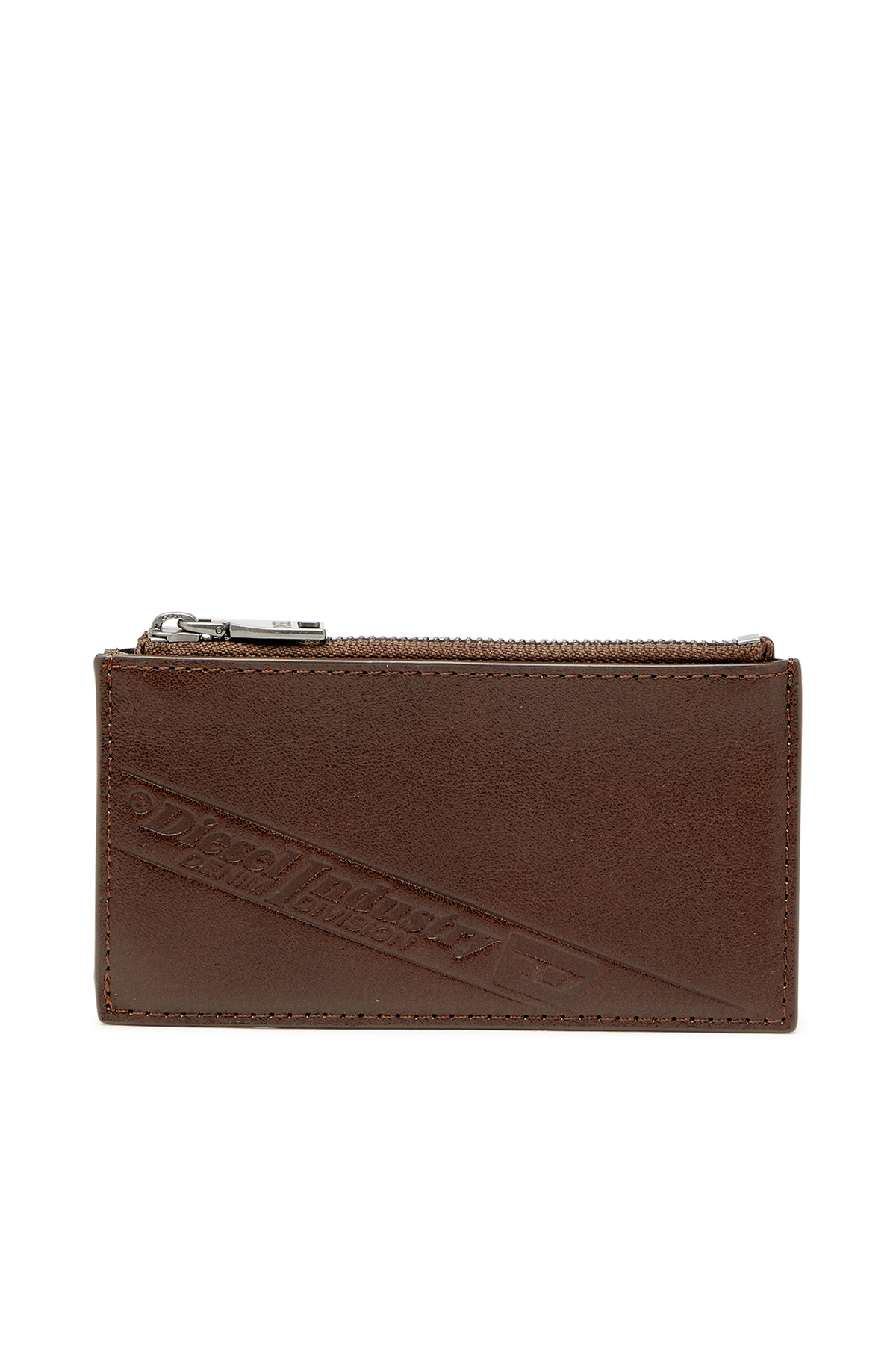 Diesel Leather card holder with zip closure - Card cases Mens in Brown