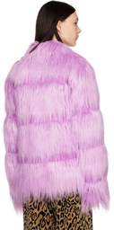 Anna Sui Purple Fab Faux-Fur Coat