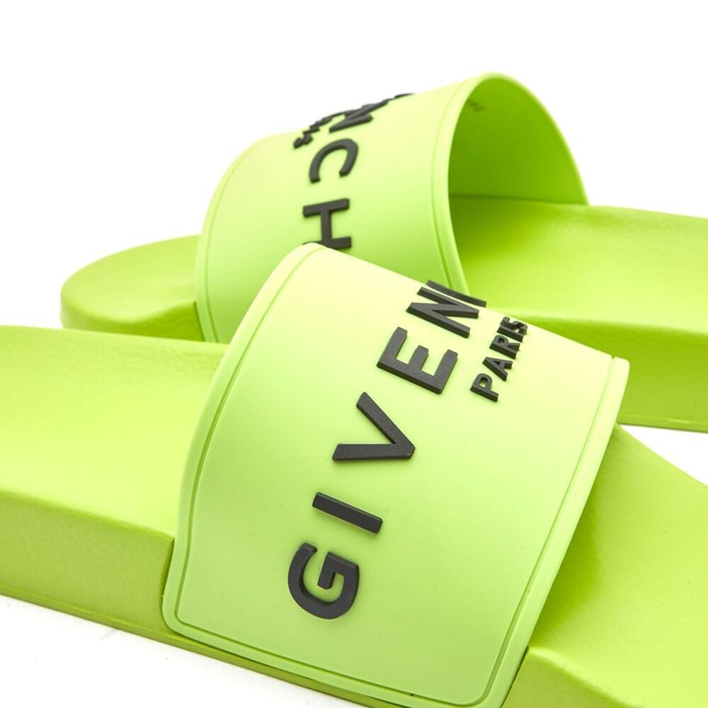Givenchy Men's Logo Slide in Citrus Green Givenchy