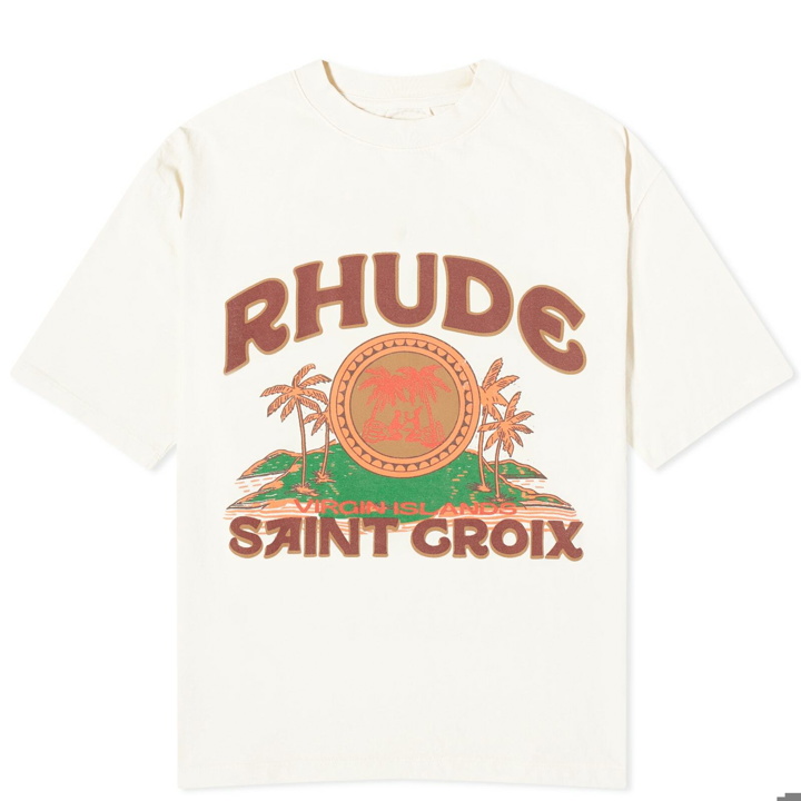 Photo: Rhude Men's Saint Croix T-Shirt in Vtg White