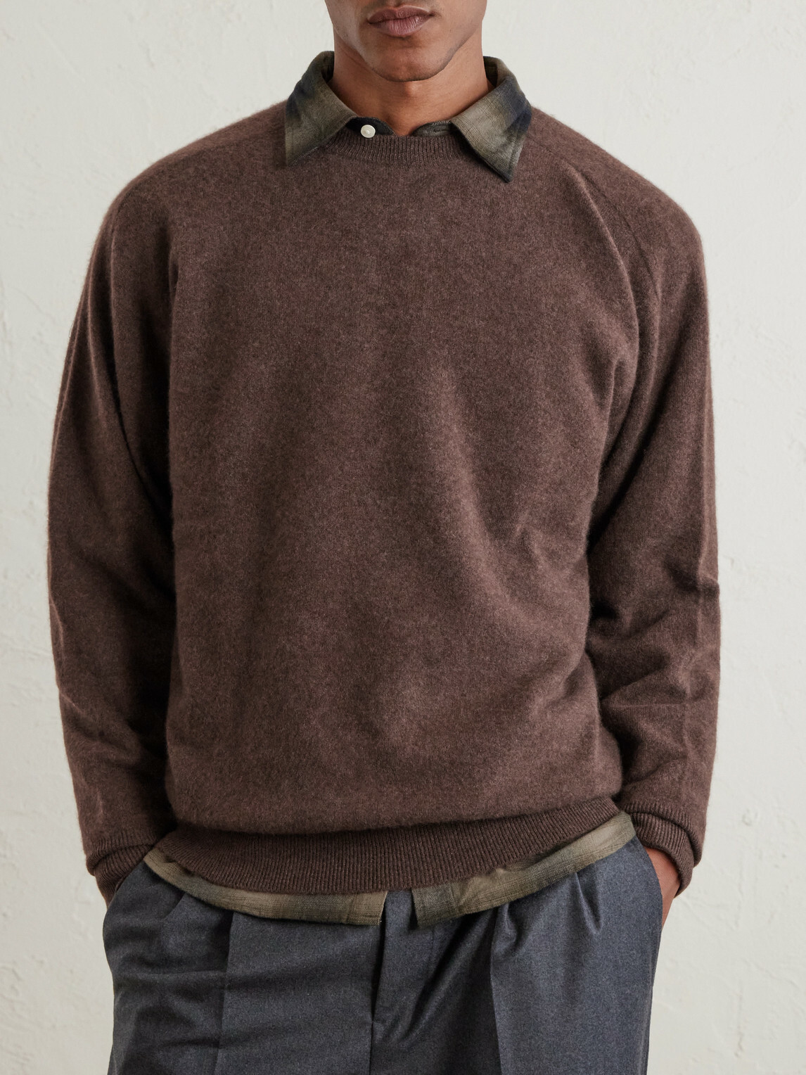Kaptain Sunshine - Brushed-Cashmere Sweater - Brown