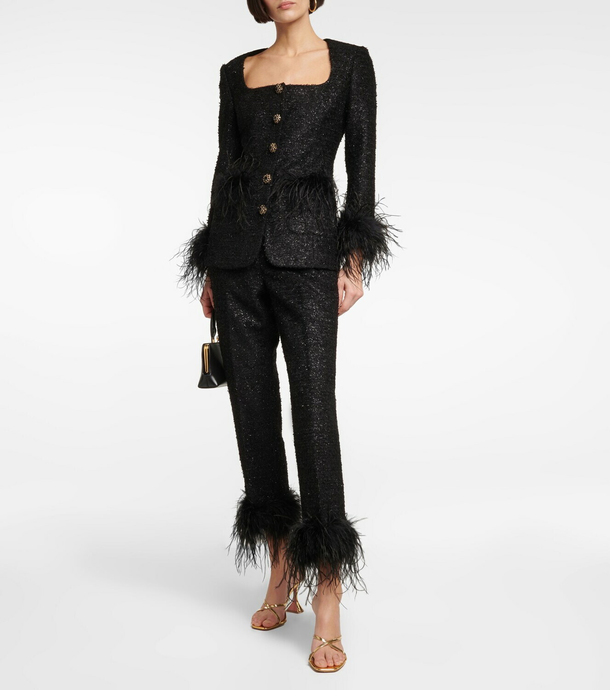 Rebecca Vallance Jourdan feather-trimmed jacket