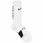 Nike Men's X Nocta Crew Sock in White/Black