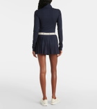Tory Sport Pleated jacquard miniskirt