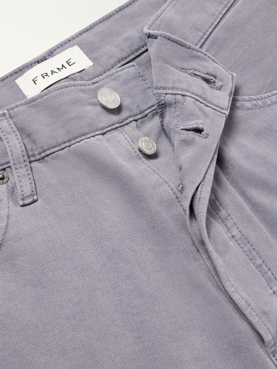 FRAME - Faded Cotton-Canvas Shorts - Blue