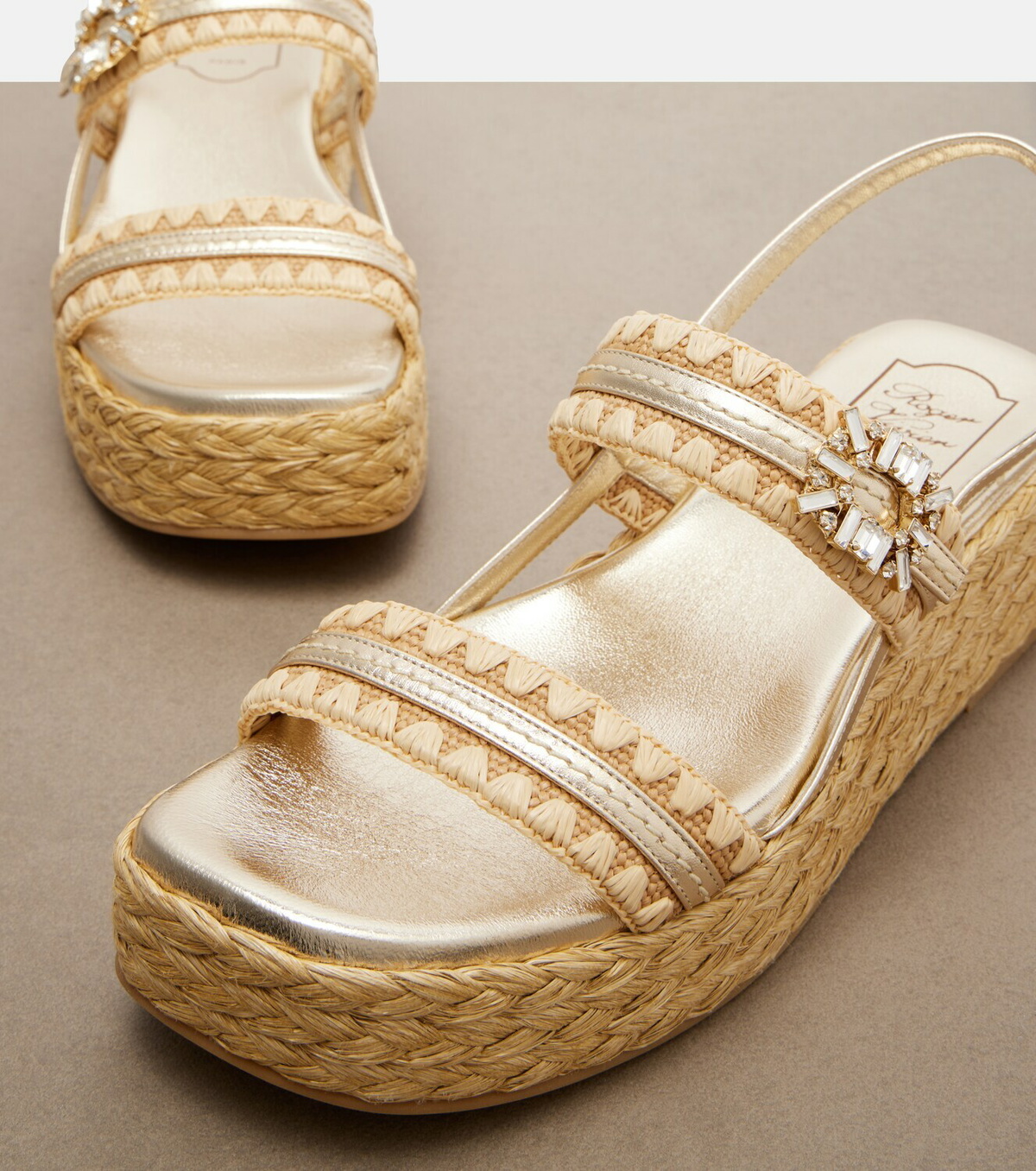 Roger Vivier Summer Strass platform espadrille sandals