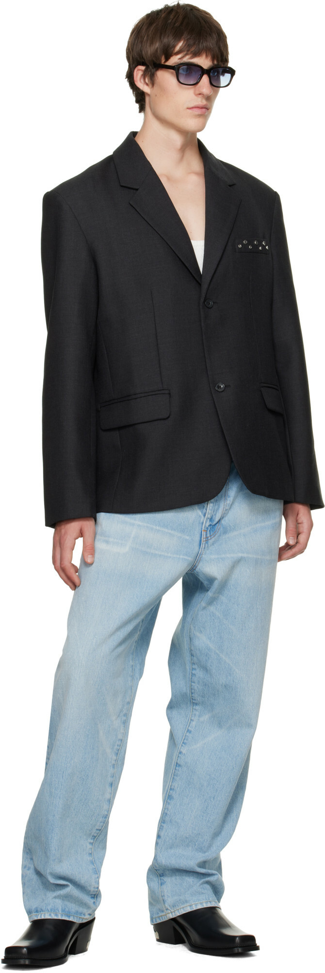 BLUEMARBLE Black Two-Button Tailored Blazer