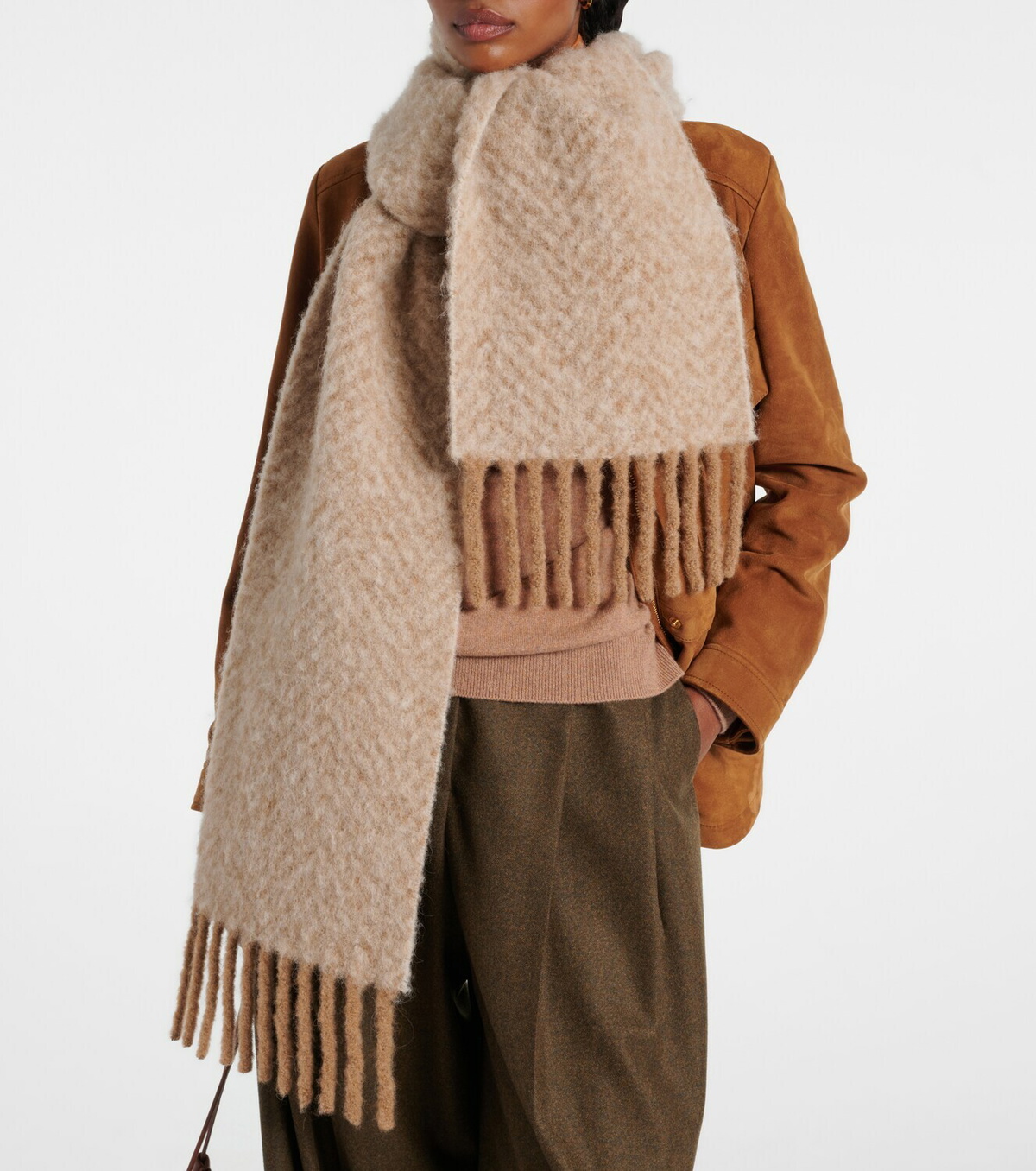 Loro Piana Chevron alpaca-blend scarf