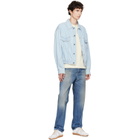 Versace Blue Chambray Denim Bomber Jacket