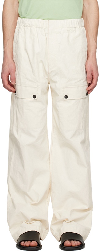 Photo: Ferragamo Off-White Drawstring Trousers