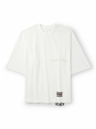 RRR123 - Laundry Bag Oversized Logo-Embroidered Cotton-Jersey T-Shirt - White