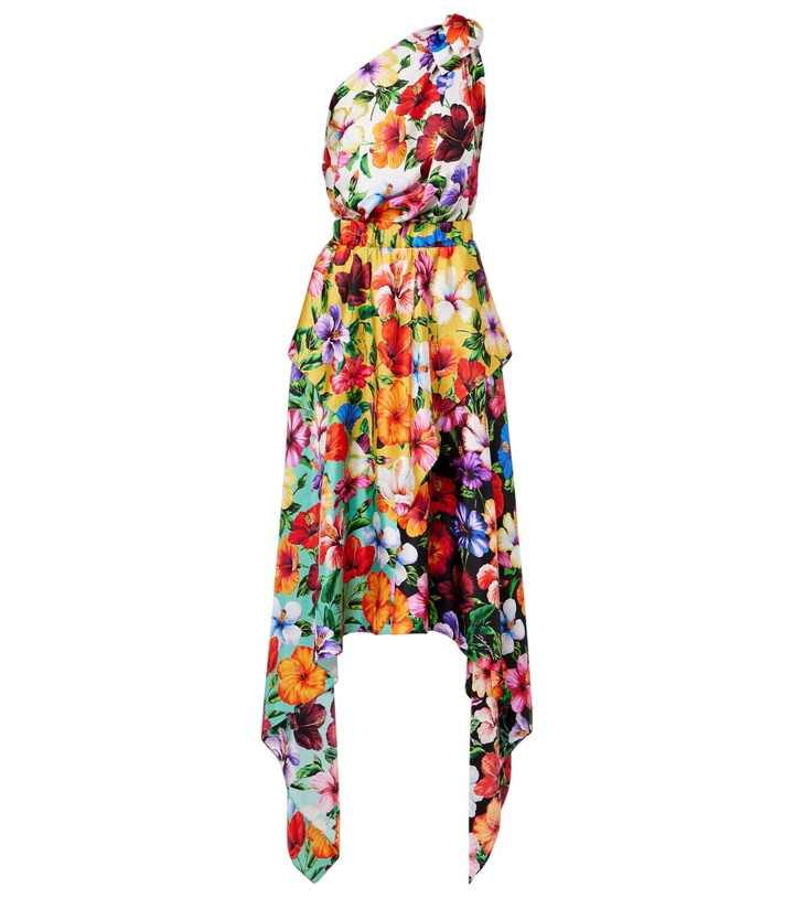 Photo: Dolce&Gabbana Floral one-shoulder silk midi dress