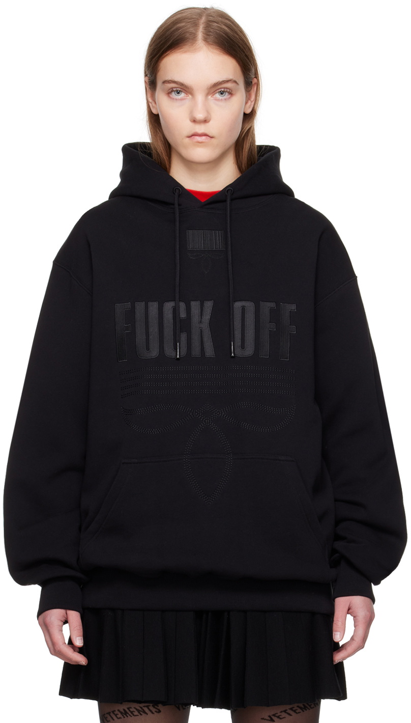 VTMNTS Black Embroidered Hoodie