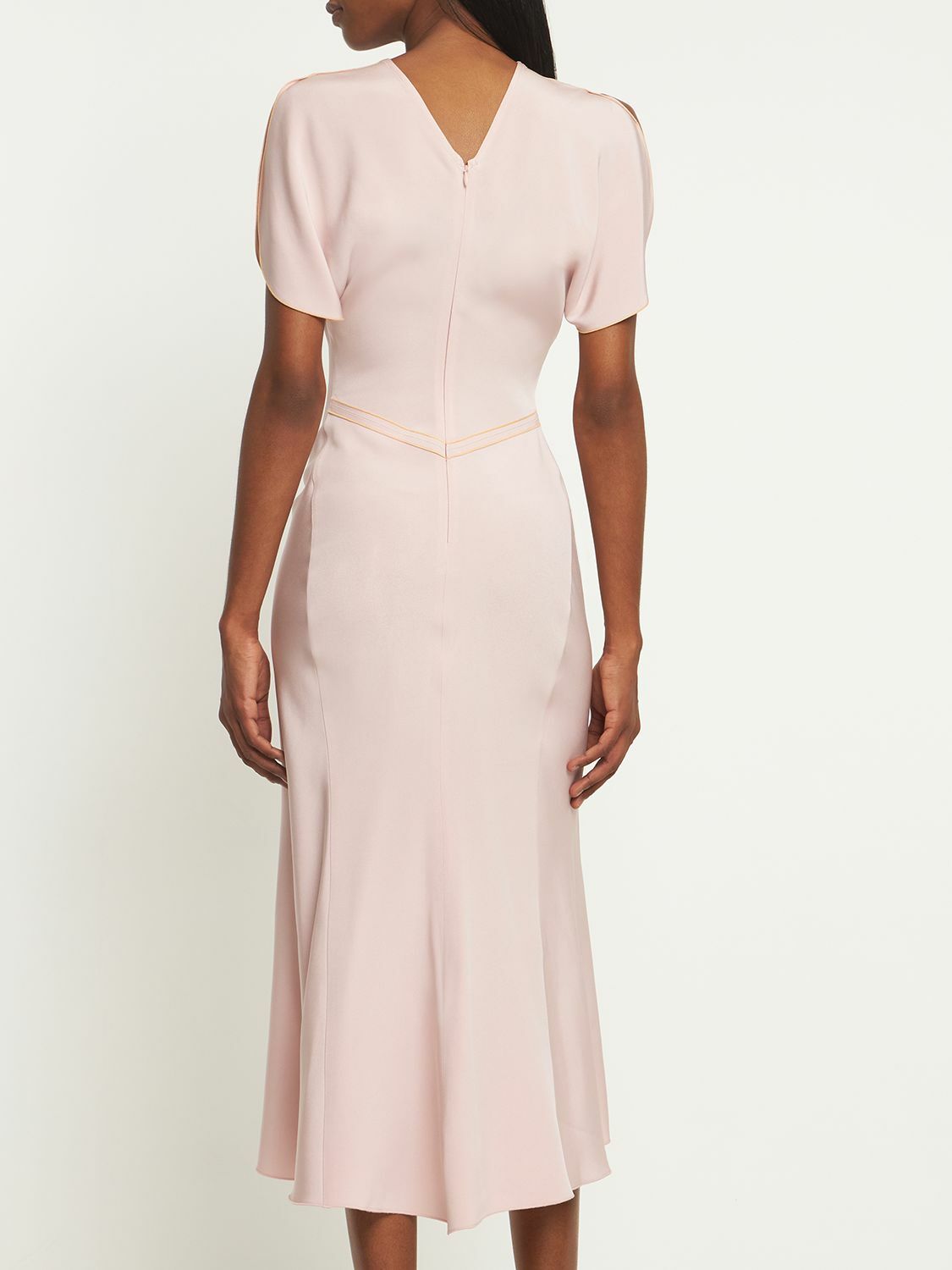 VICTORIA BECKHAM Gathered Waist Cady Midi Dress Victoria Beckham