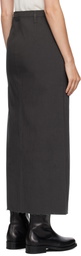 COOR Gray Cotton Relaxed Long Midi Skirt