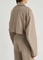 Clea Massimo Checked Cotton-blend Jacket Beige