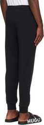Hugo Black Logo Print Cuffed Tracksuit Pants