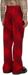 Burberry Red Check Trousers
