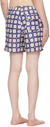 Bather Off-White & Navy Floral Swim Shorts