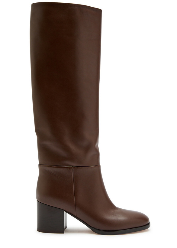 Photo: Gianvito Rossi Santiago 60 Leather Knee-high Boots Brown