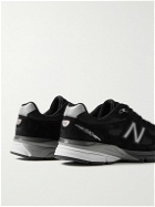 New Balance - 990v4 Suede and Mesh Sneakers - Black