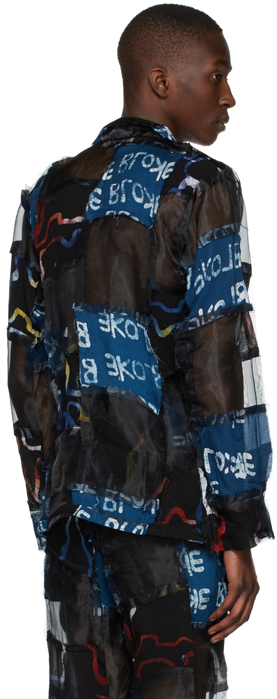 Bloke Black & Blue Patchwork Shirt