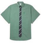 Vetements - Oversized Tie-Trimmed Checked Cotton Shirt - Green