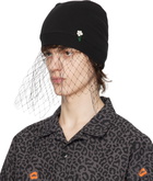 UNDERCOVER Black Beaded Appliqué Beanie