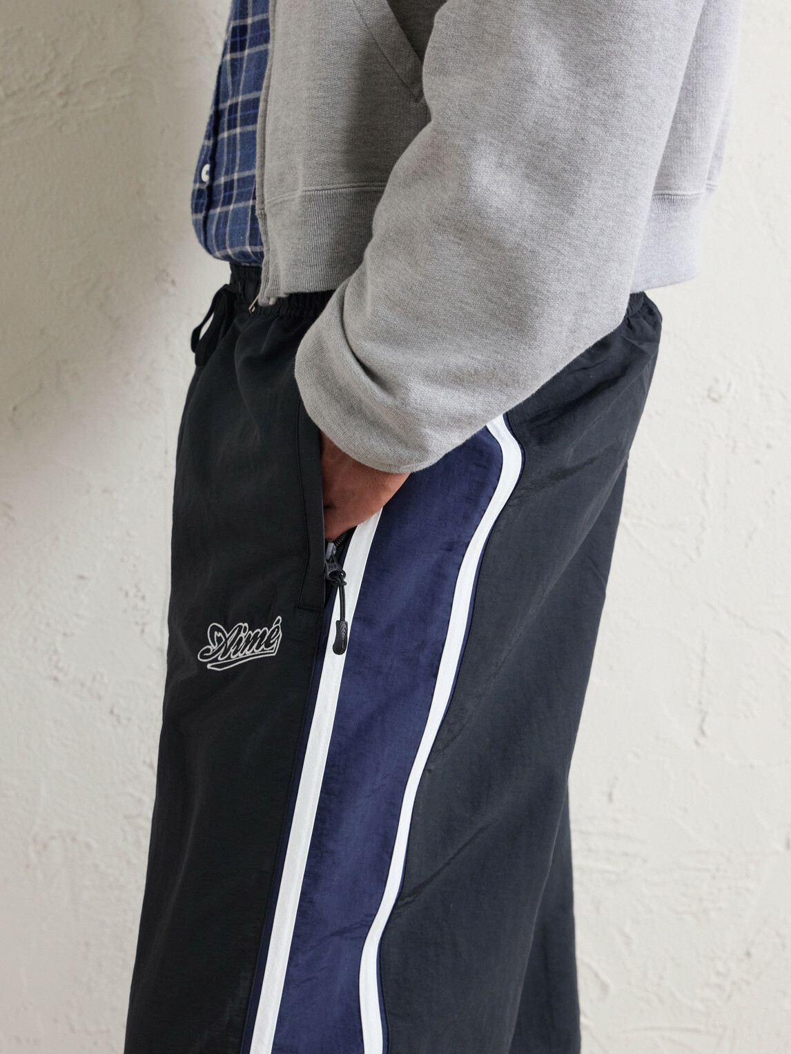 Aimé Leon Dore - Straight-Leg Logo-Embroidered Striped Shell Sweatpants - Black
