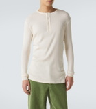 Auralee Ribbed-knit cotton Henley shirt
