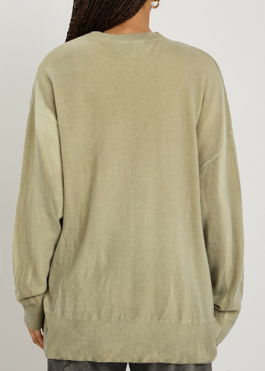 Our Legacy Slant Distressed Effect Wool Jumper Beige