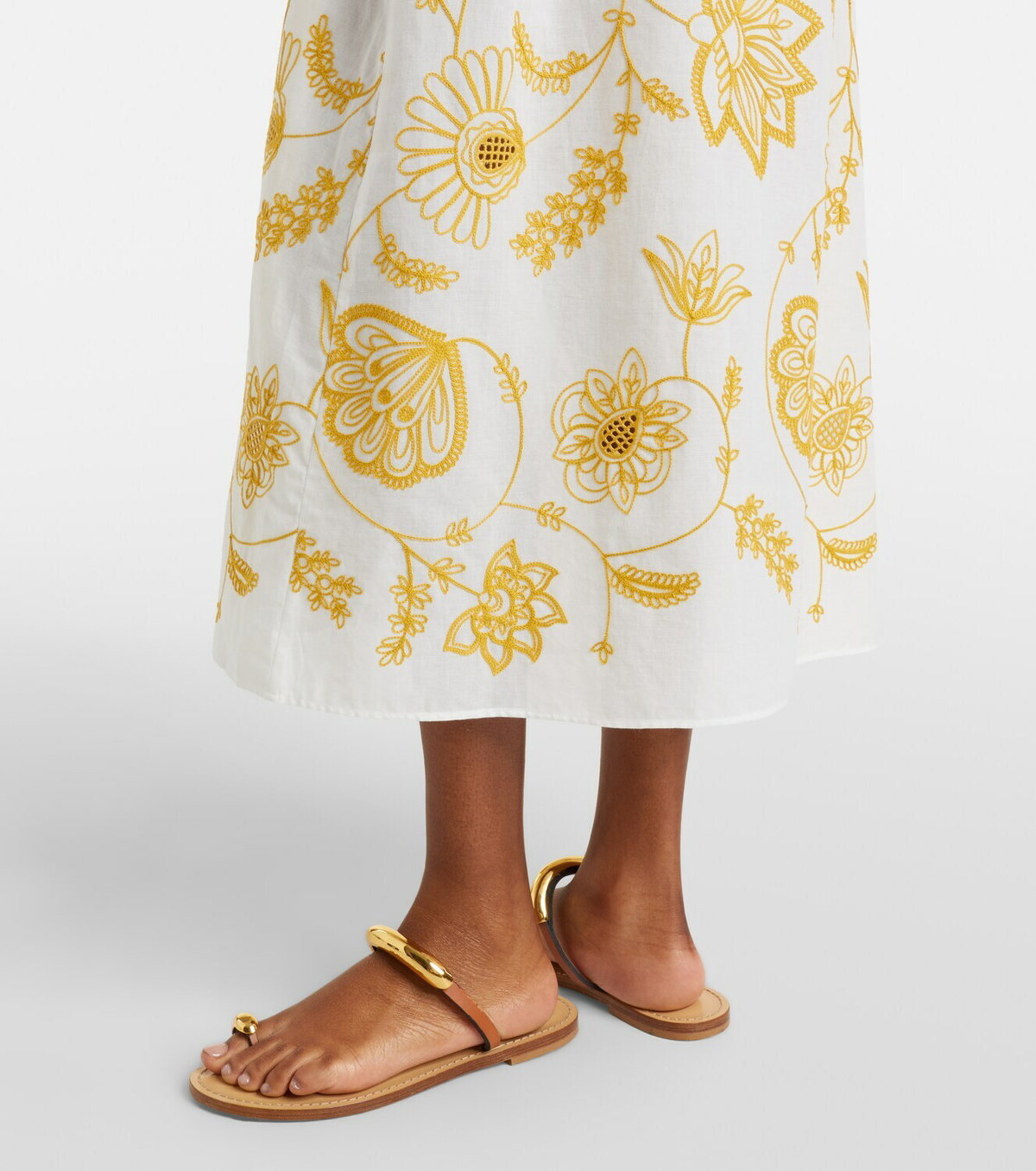 Eres Anjana embroidered cotton-blend midi dress