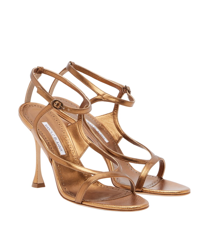 Photo: Manolo Blahnik Tibula metallic leather sandals