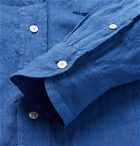 Drake's - Slub Linen Shirt - Blue