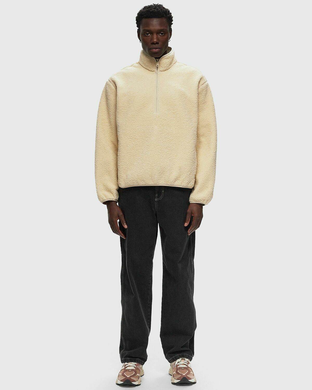 Calvin Klein Jeans Half Zip Sherpa Beige Fleece Jackets/Half Zips