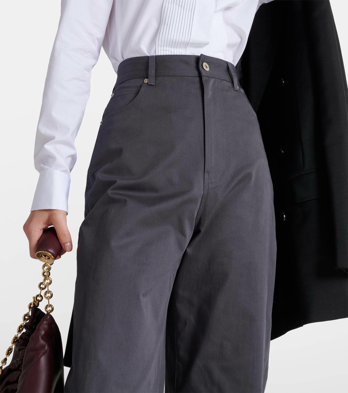 Loewe High-rise cotton wide-leg pants Loewe