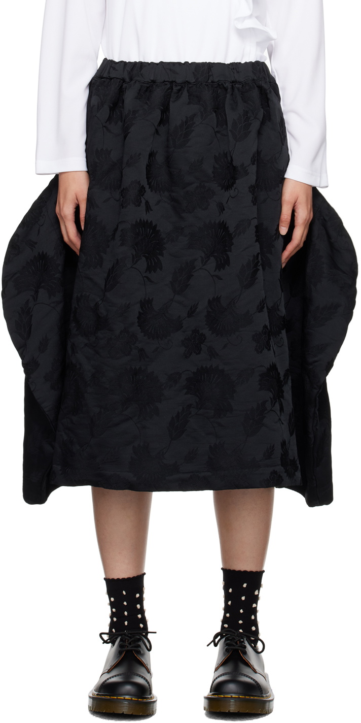 スカート black comme des garcons jacquard skirt Comme des Garçons Comme des Garçons Black Jacquard Midi Skirt