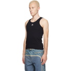 Marine Serre Black Moon Logo Ribbed Jersey Tank Top