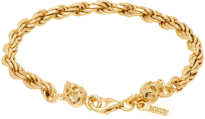 Emanuele Bicocchi SSENSE Exclusive Gold Skull Bracelet