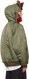 doublet Khaki Petal Mouth Hood Bomber Jacket