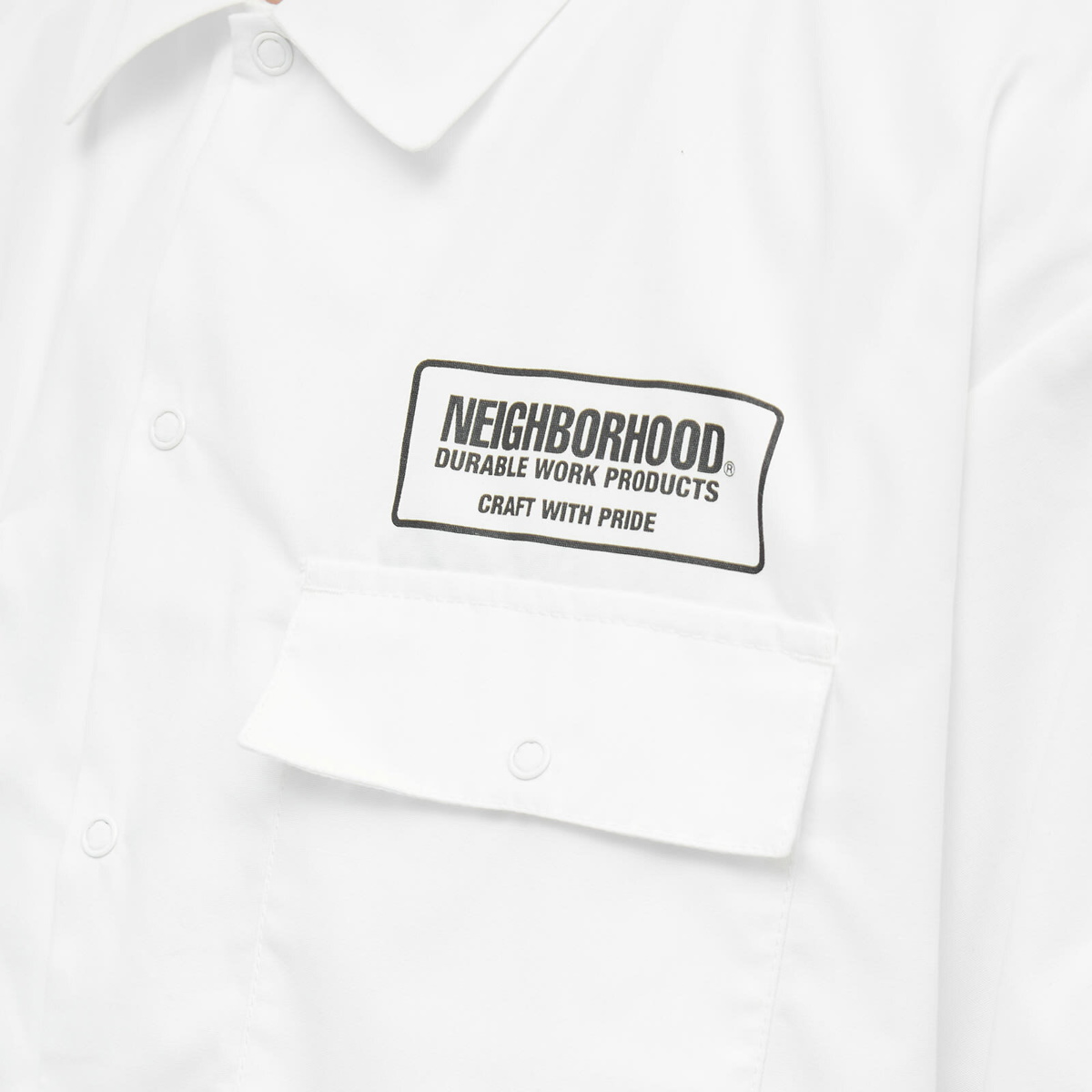 Neighborhood Men's Classic Short Sleeve Work Shirt in White