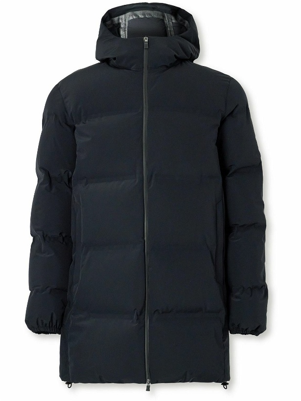 Photo: Herno Laminar - Laminar Quilted Stretch-Shell Hooded Down Parka - Blue