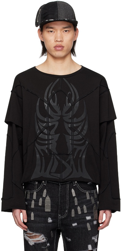 Photo: Who Decides War Black Winged Long Sleeve T-Shirt