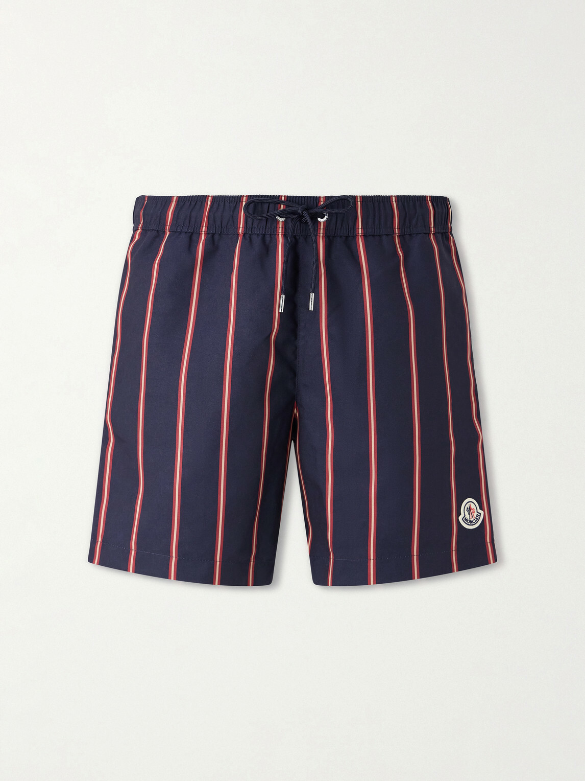 Moncler - Straight-Leg Mid-Length Striped Swim Shorts - Blue