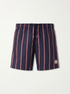 Moncler - Straight-Leg Mid-Length Striped Swim Shorts - Blue