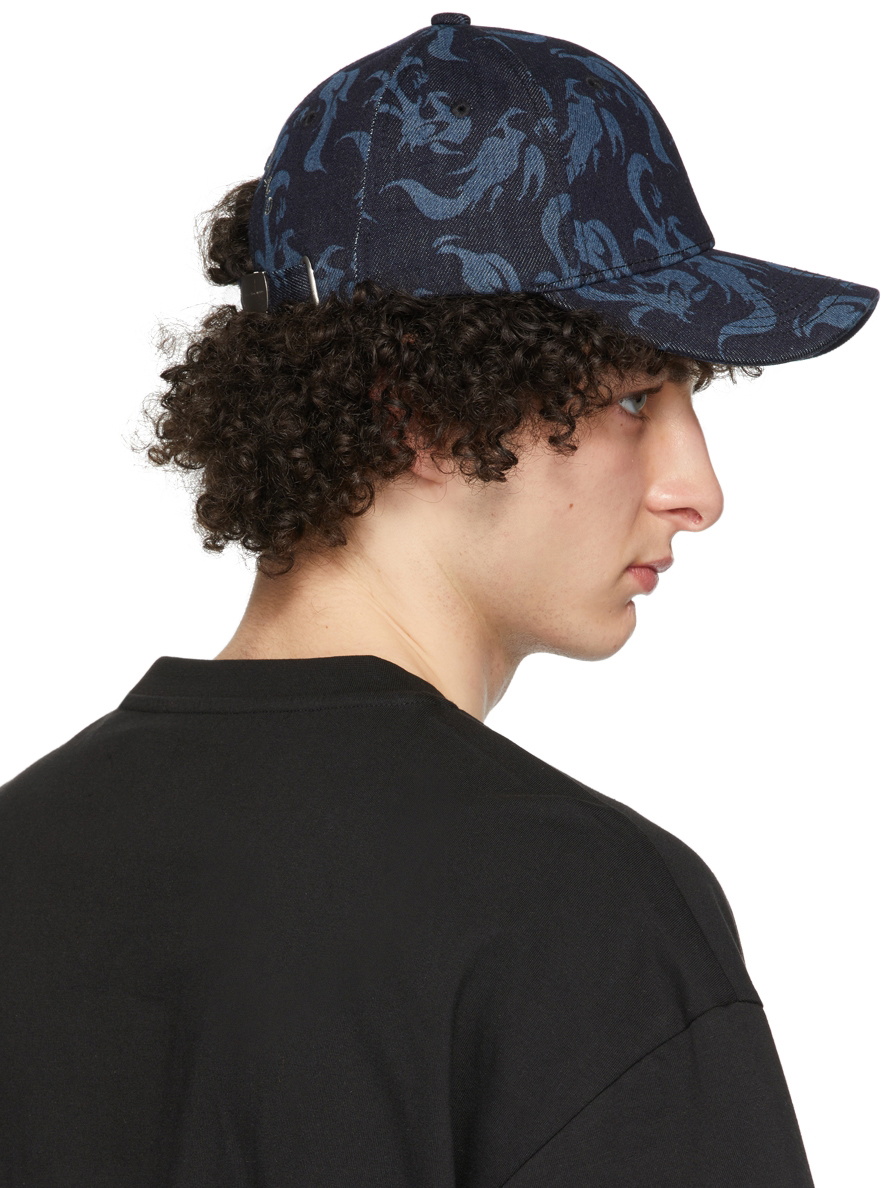 Feng Chen Wang Indigo Denim Phoenix Cap Feng Chen Wang