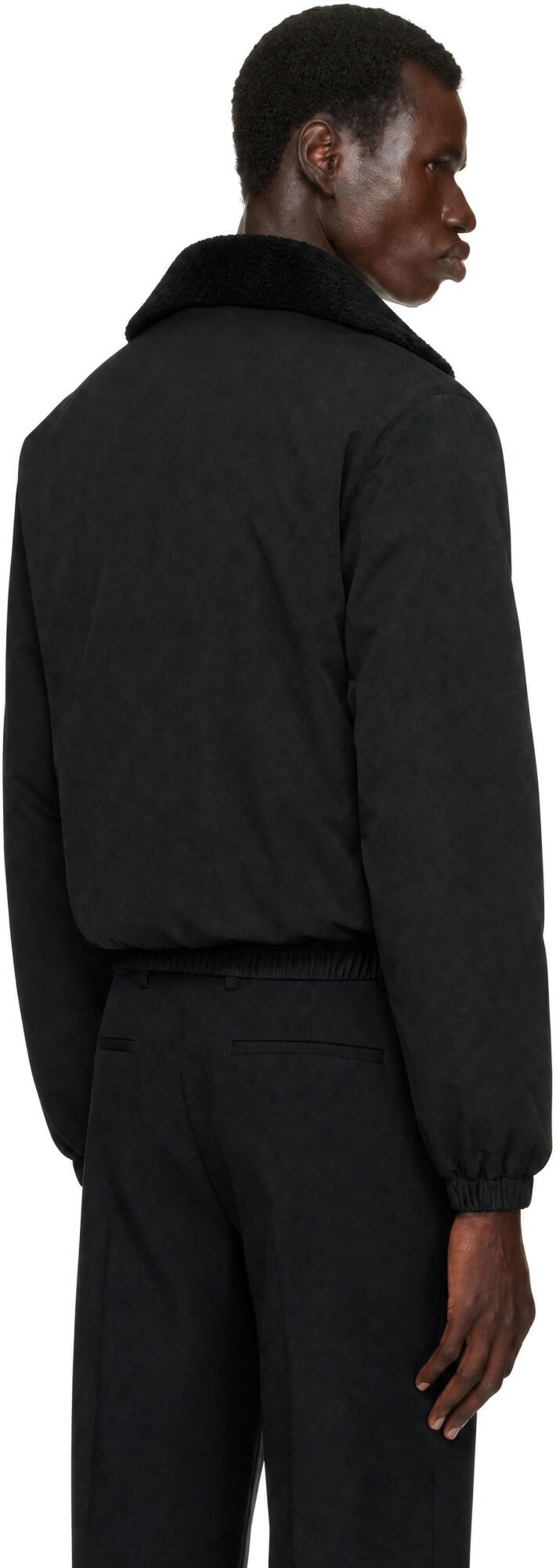 Burberry Black Nylon Cotton Farnborough Down Aviator Jacket
