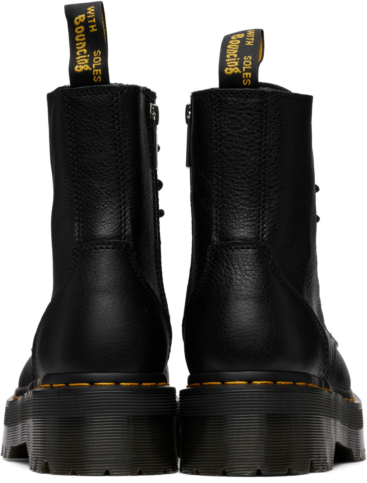 Dr. Martens Black Jadon Pisa Leather Platform Boots