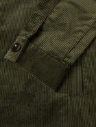 Mr P. - Camp-Collar Cotton-Corduroy Jacket - Green