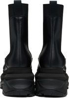 sacai Black Leather Chelsea Boots